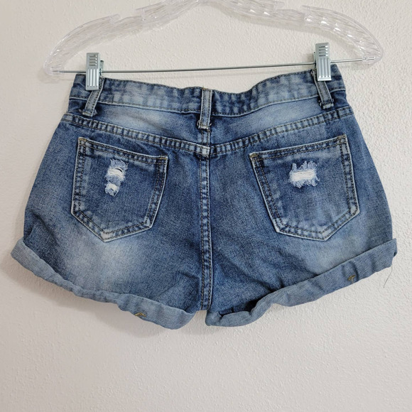 Unbranded Denim Cuffed Shorts - Picture 2 of 5